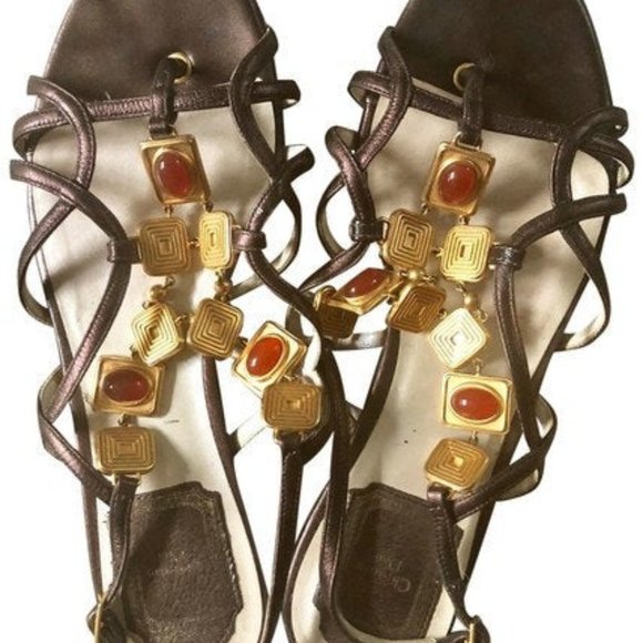 DIOR Sandals Carnelian Embellished EU37 - Picture 2 of 7